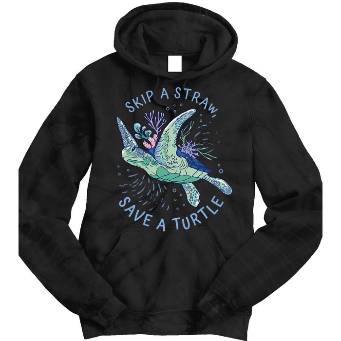 Skip A Straw Save A Turtle Ocean Tie Dye Hoodie