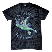 Skip A Straw Save A Turtle Ocean Tie-Dye T-Shirt