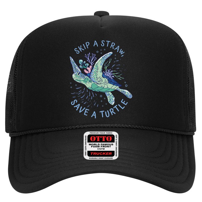 Skip A Straw Save A Turtle Ocean Trucker Hat