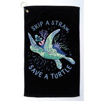 Skip A Straw Save A Turtle Ocean Golf Towel