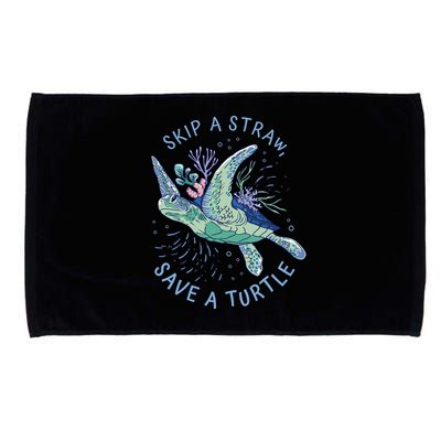 Skip A Straw Save A Turtle Ocean Microfiber Hand Towel