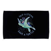 Skip A Straw Save A Turtle Ocean Microfiber Hand Towel