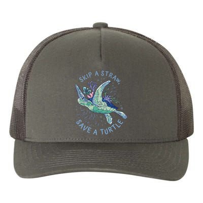 Skip A Straw Save A Turtle Ocean Yupoong Adult 5-Panel Trucker Hat