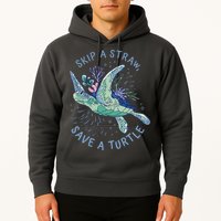 Skip A Straw Save A Turtle Ocean Hoodie