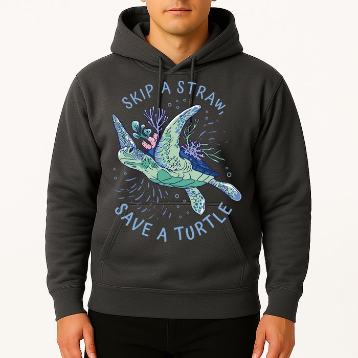 Skip A Straw Save A Turtle Ocean Hoodie