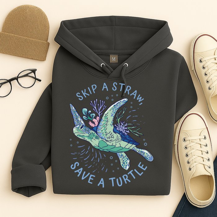 Skip A Straw Save A Turtle Ocean Hoodie