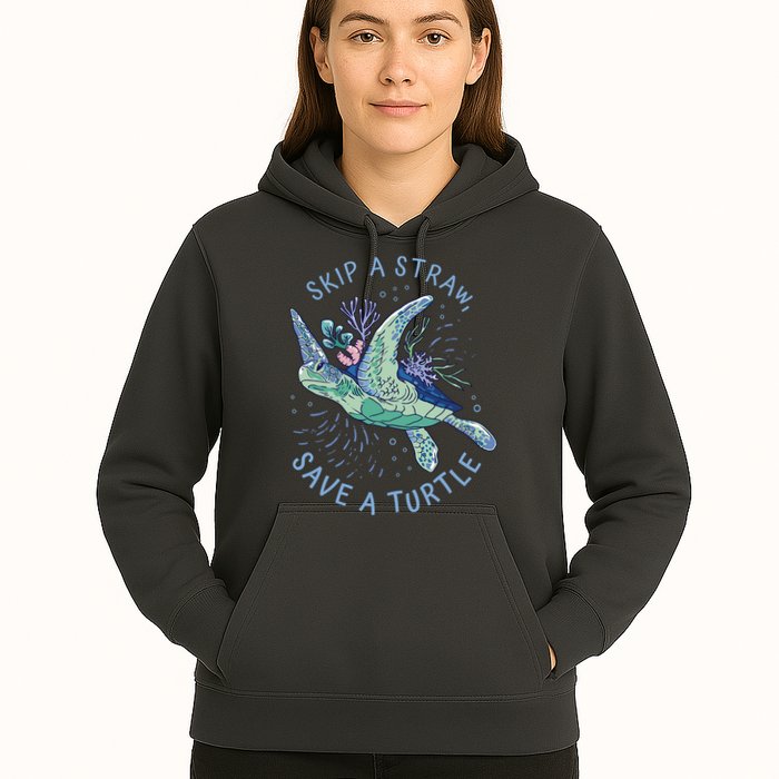 Skip A Straw Save A Turtle Ocean Hoodie
