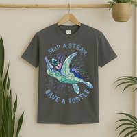 Skip A Straw Save A Turtle Ocean T-Shirt