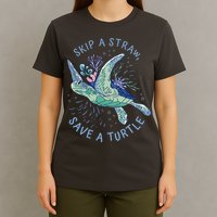 Skip A Straw Save A Turtle Ocean T-Shirt