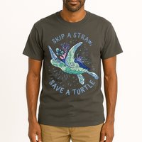 Skip A Straw Save A Turtle Ocean Tall T-Shirt