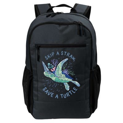 Skip A Straw Save A Turtle Ocean Daily Commute Backpack