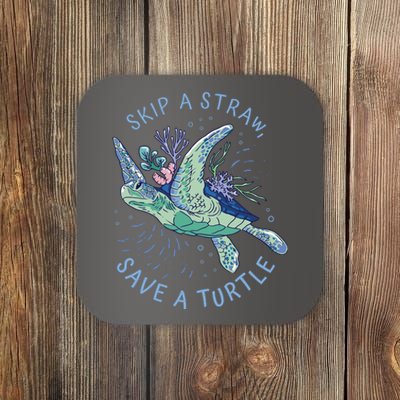 Skip A Straw Save A Turtle Ocean Coaster