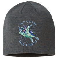 Skip A Straw Save A Turtle Ocean Sustainable Beanie