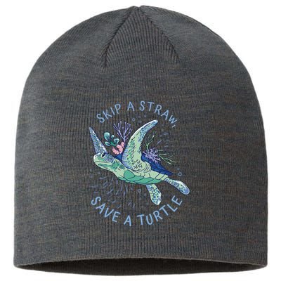 Skip A Straw Save A Turtle Ocean Sustainable Beanie