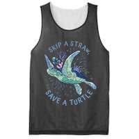 Skip A Straw Save A Turtle Ocean Mesh Reversible Basketball Jersey Tank