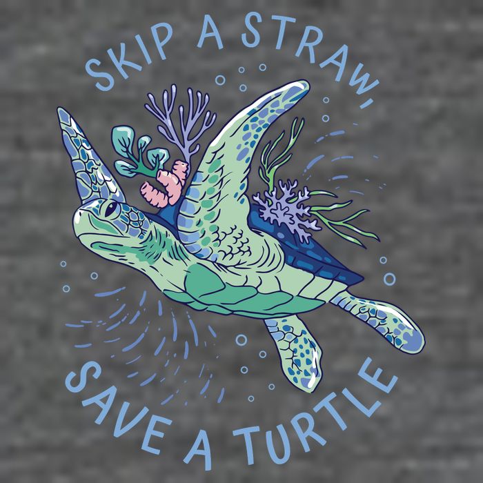Skip A Straw Save A Turtle Ocean Mousepad