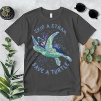Skip A Straw Save A Turtle Ocean Premium T-Shirt