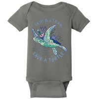 Skip A Straw Save A Turtle Ocean Baby Bodysuit