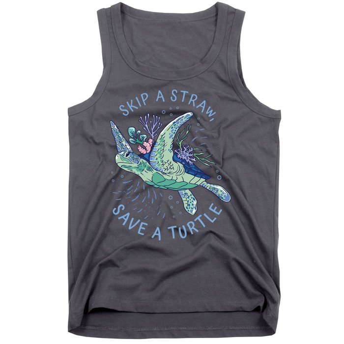 Skip A Straw Save A Turtle Ocean Tank Top