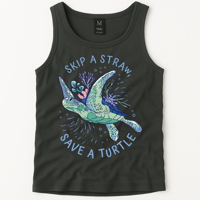 Skip A Straw Save A Turtle Ocean Tank Top