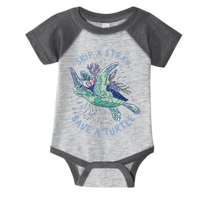 Skip A Straw Save A Turtle Ocean Infant Baby Jersey Bodysuit