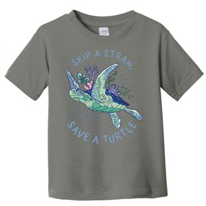 Skip A Straw Save A Turtle Ocean Toddler T-Shirt