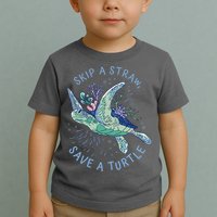 Skip A Straw Save A Turtle Ocean Toddler T-Shirt