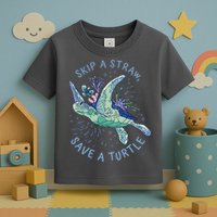 Skip A Straw Save A Turtle Ocean Toddler T-Shirt