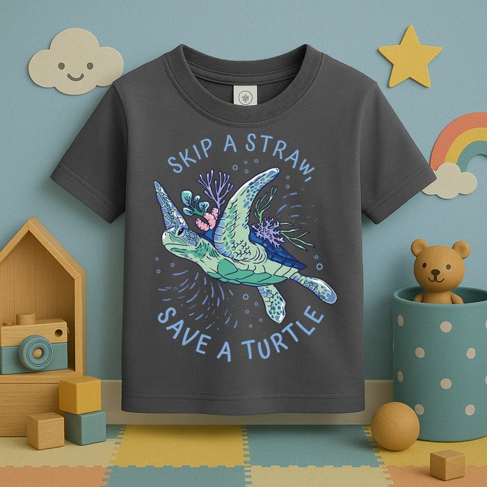 Skip A Straw Save A Turtle Ocean Toddler T-Shirt