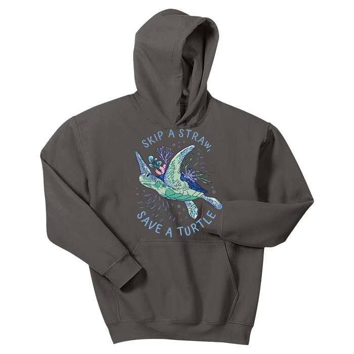 Skip A Straw Save A Turtle Ocean Kids Hoodie