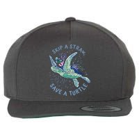 Skip A Straw Save A Turtle Ocean Wool Snapback Cap