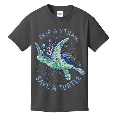 Skip A Straw Save A Turtle Ocean Kids T-Shirt