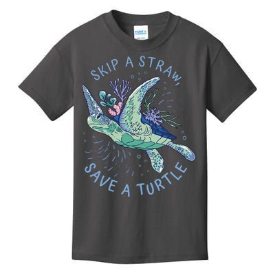 Skip A Straw Save A Turtle Ocean Kids T-Shirt