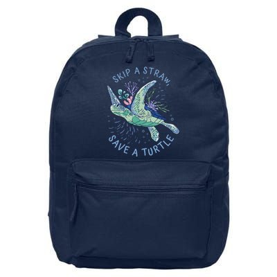 Skip A Straw Save A Turtle Ocean 16 in Basic Backpack