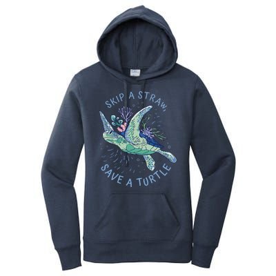 Skip A Straw Save A Turtle Ocean Women's Pullover Hoodie