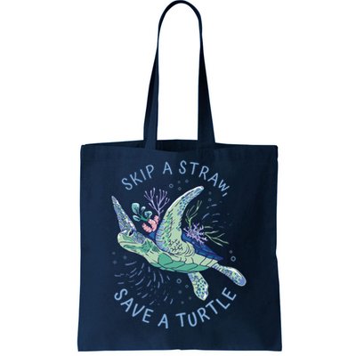 Skip A Straw Save A Turtle Ocean Tote Bag