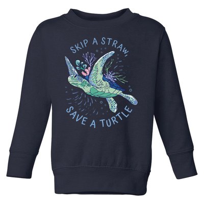 Skip A Straw Save A Turtle Ocean Toddler Sweatshirt