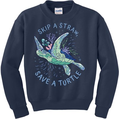 Skip A Straw Save A Turtle Ocean Kids Sweatshirt