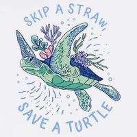Skip A Straw Save A Turtle Ocean Garment-Dyed Sweatshirt