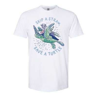 Skip A Straw Save A Turtle Ocean Softstyle CVC T-Shirt