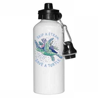 Skip A Straw Save A Turtle Ocean Aluminum Water Bottle