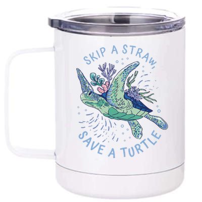 Skip A Straw Save A Turtle Ocean 12 oz Stainless Steel Tumbler Cup