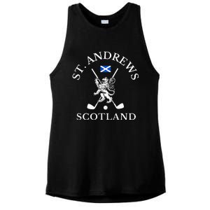 St. Andrews Scotland Golf Fan Ladies PosiCharge Tri-Blend Wicking Tank