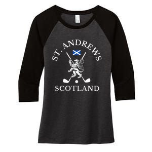 St. Andrews Scotland Golf Fan Women's Tri-Blend 3/4-Sleeve Raglan Shirt