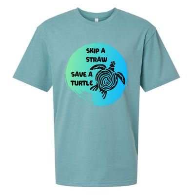 Skip A Straw Save A Turtle Funny Gift Meaningful Gift Funny Gift Tee Gift Sueded Cloud Jersey T-Shirt