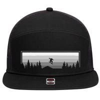 Snowboard Apparel Snowboarding Snowboarder Snowboard 7 Panel Mesh Trucker Snapback Hat