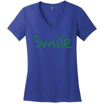 Smile At Someone National Smile Day Gift Women's V-Neck T-Shirt