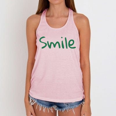 Smile At Someone National Smile Day Gift Women's Knotted Racerback Tank