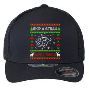 Skip A Straw Save A Turtle Tee Turtles Lover Xmas Gift Idea Gift Flexfit Unipanel Trucker Cap