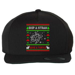 Skip A Straw Save A Turtle Tee Turtles Lover Xmas Gift Idea Gift Wool Snapback Cap